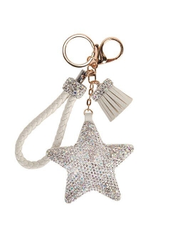 Fawziya Crystals Tassel Star Women's Keyrings & Keychains