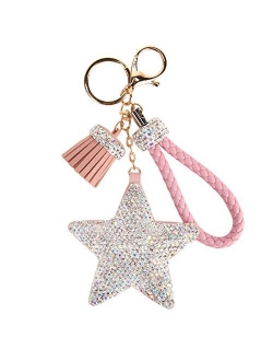 Fawziya Crystals Tassel Star Women's Keyrings & Keychains