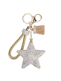 Fawziya Crystals Tassel Star Women's Keyrings & Keychains