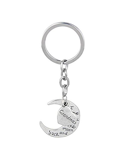 Happy Birthday Gifts for Family Member Heart Shaped I Love You Keychain Keyring for Mom Dad Grandpa Grandma Sister Aunt Uncle Son Brother Daughter