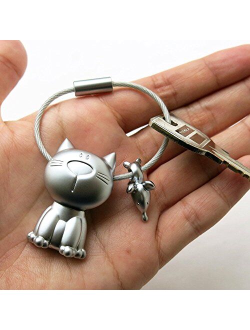 Troika Horseshoe Cat Keychain