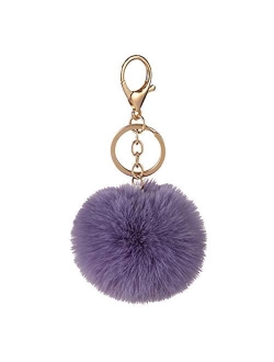 Faux Rabbit Fur Ball Pom Pom Keychain for Car Key Ring Phone Handbag Charm Tote Pendant