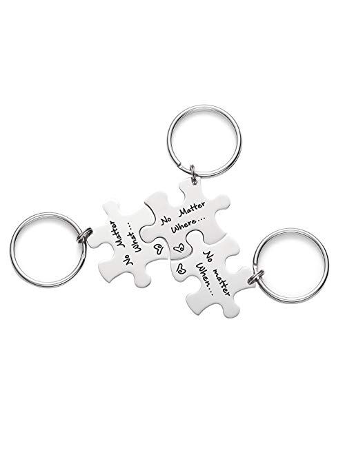 No Matter What No Matter Where Keychain Best Friend Long Distance Friendship Relationship Gift Polished Finish Set of 2