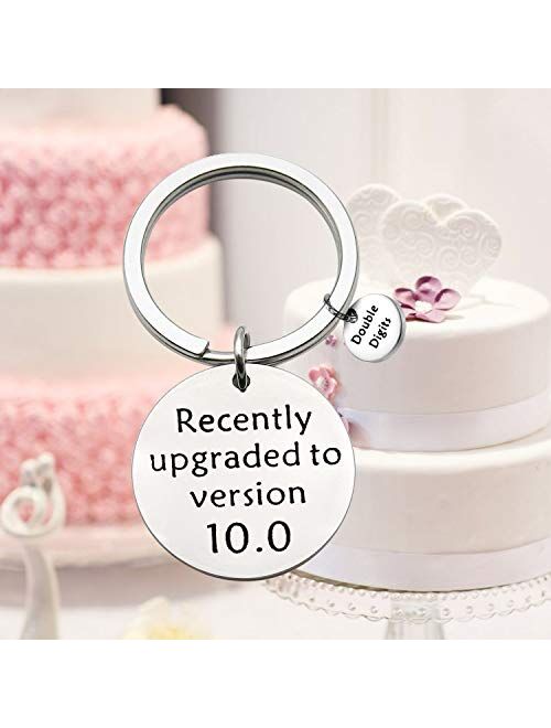 FEELMEM Birthday Gift Happy Birthday Keychain, 10th 12th 13th 16th 30th, Stainless Steel Birthday Key Ring Gift, for Women, Men, Kids, Friends and Family