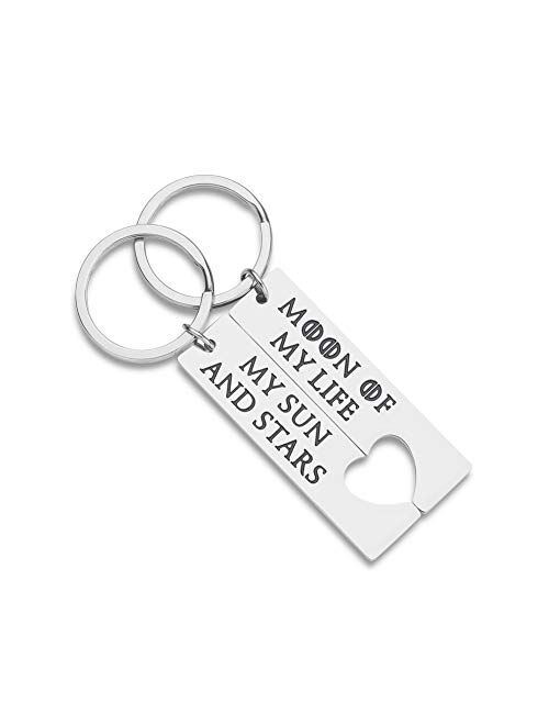 CoupleKeychain Gifts for Husband Wife Him Her PuzzleKeychain Set of 2 Key Ring Charm ValentinesDay Wedding Anniversary Christmas Gifts (Her One His Only)