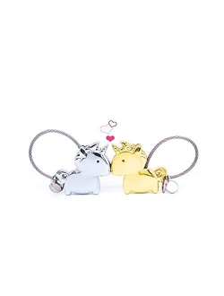 Wandi Couple Keychain, Magnetic Destined Kissing Unicorn Keychain Valentine's Love/Christmas Present