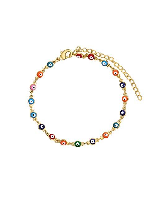 choice of all Evil Eye Ankle Bracelet for Women,Navy Blue Evil Eye Bearfoot Chain Gold Anklets for Girls