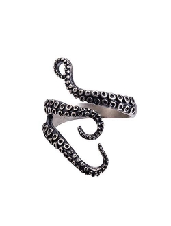 HIIXHC Snake Rings Fashion Animal Rings for Women Snake Ring Vintage Jewelry Rings for Men Adjustable Size