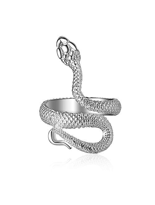 HIIXHC Snake Rings Fashion Animal Rings for Women Snake Ring Vintage Jewelry Rings for Men Adjustable Size