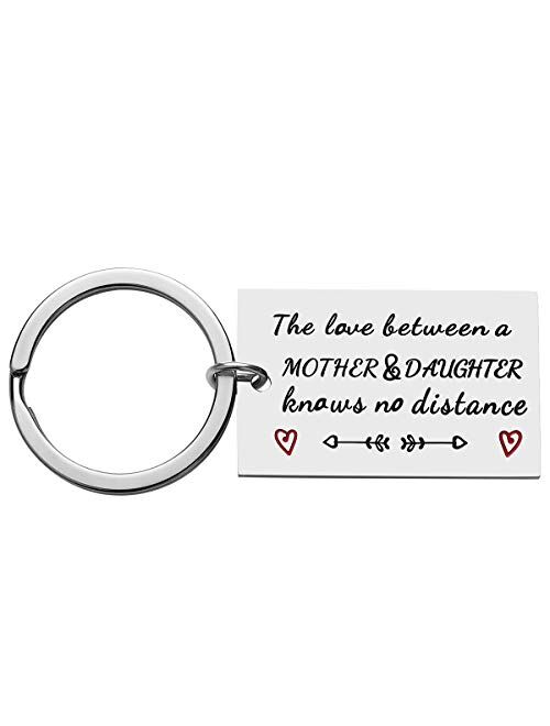 Mothers Day Gifts for Mom from Daughter - Mother Daughter Gifts, The Love Between A Mother and Daughter Knows No Distance Keychain, Mom Jewelry for Mother