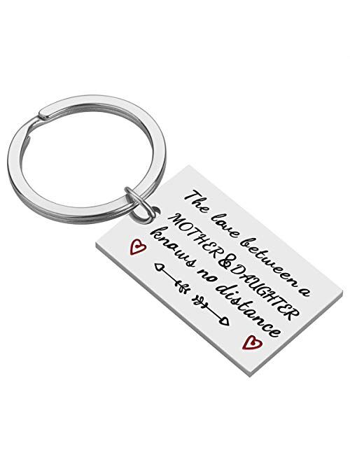 Mothers Day Gifts for Mom from Daughter - Mother Daughter Gifts, The Love Between A Mother and Daughter Knows No Distance Keychain, Mom Jewelry for Mother