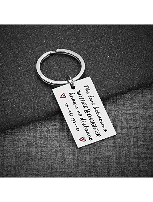 Mothers Day Gifts for Mom from Daughter - Mother Daughter Gifts, The Love Between A Mother and Daughter Knows No Distance Keychain, Mom Jewelry for Mother