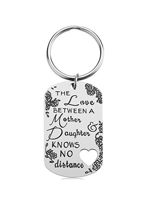 Mothers Day Gifts for Mom from Daughter - Mother Daughter Gifts, The Love Between A Mother and Daughter Knows No Distance Keychain, Mom Jewelry for Mother