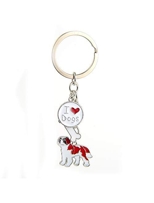 Keychains, Lovely Dog Key-ring Portable Metal Keychain Keyring Key Decor Car Keyring Tag