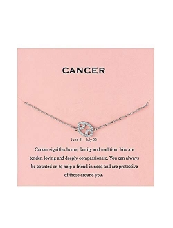 Augonfever Zodiac Sign Charms Anklet Constellation Horoscope Birthday Gifts for Women Girls