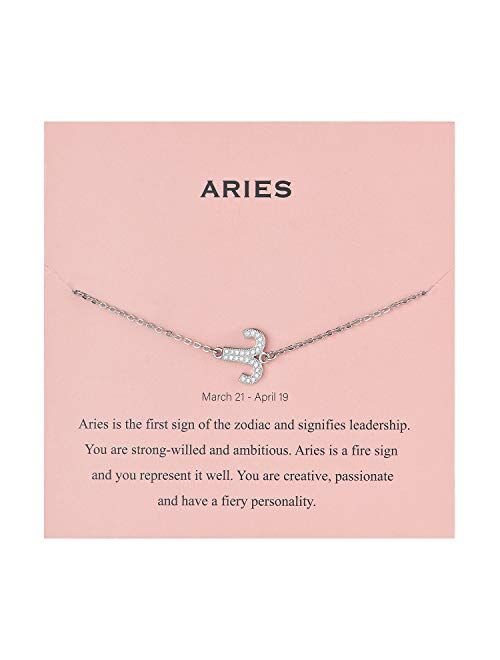 Augonfever Zodiac Sign Charms Anklet Constellation Horoscope Birthday Gifts for Women Girls