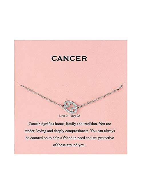 Augonfever Zodiac Sign Charms Anklet Constellation Horoscope Birthday Gifts for Women Girls