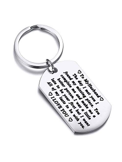 FUSTMW to My Man Keychain Husband Boyfriend Key Chain Gift I was a Little Late to Be Your First But I Want All of My Lasts to Be with You