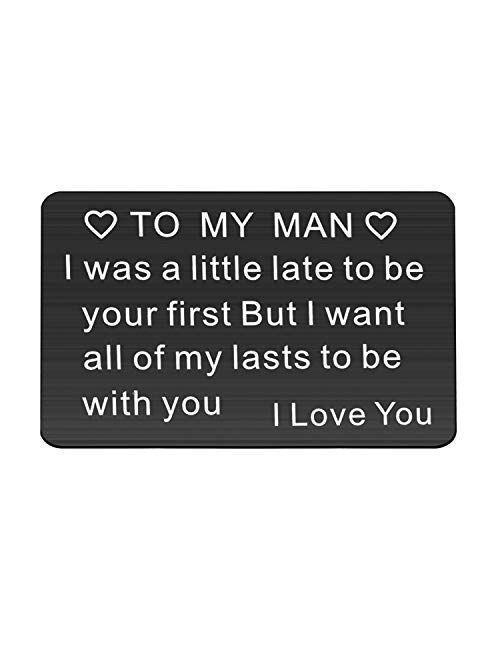 FUSTMW to My Man Keychain Husband Boyfriend Key Chain Gift I was a Little Late to Be Your First But I Want All of My Lasts to Be with You