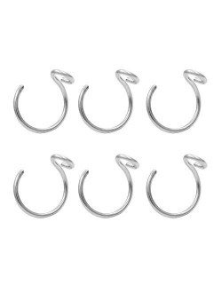 JOFUKIN 6pcs Fake Nose Ring 20G Faux Piercing Jewelry 8mm Face Nose Hoops Set for Unisex