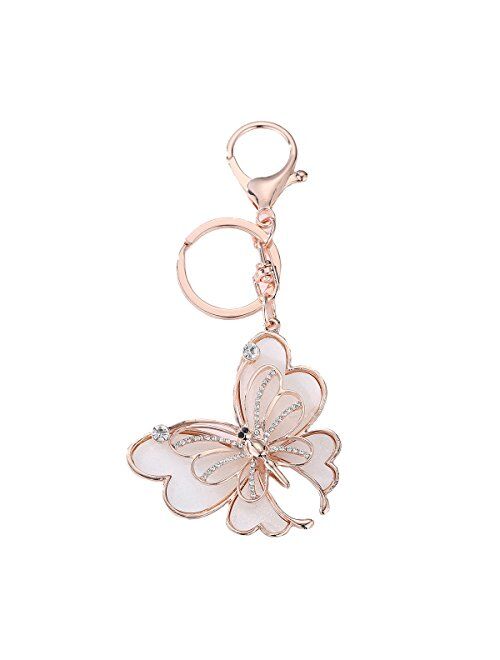 Kissweet Gold Rhinestone Butterfly Keychain Purse Bag Pendant Charms Decoration