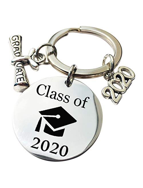 GloryMM 2020 My Story is just Beginning Key Chain Jewelry Charm Keychain Class of Graduation Gift for Her and Him