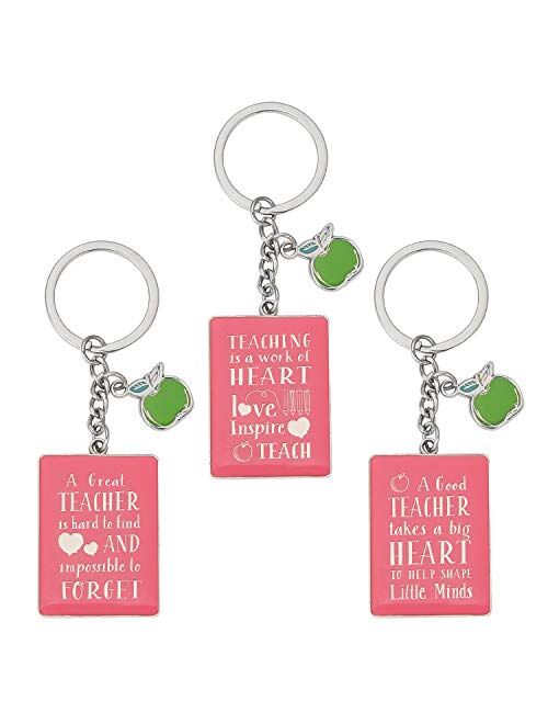 Teacher Gifts Keychains - 3 Pack Teacher Appreciation Gifts Keychains with 3 Giftboxs - Teacher Gifts from Student for Women Men Idea for Kids' Teachers / Preschool - Tea