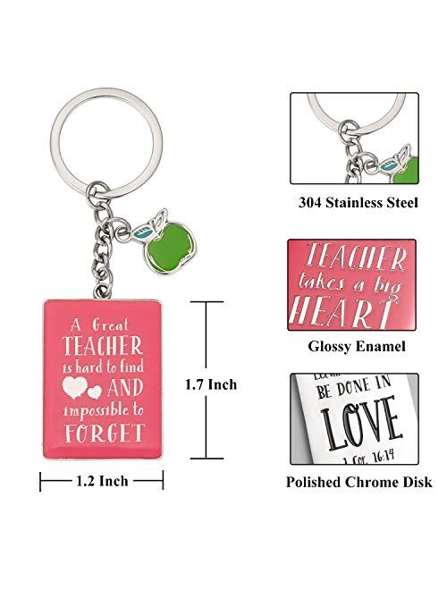 Teacher Gifts Keychains - 3 Pack Teacher Appreciation Gifts Keychains with 3 Giftboxs - Teacher Gifts from Student for Women Men Idea for Kids' Teachers / Preschool - Tea