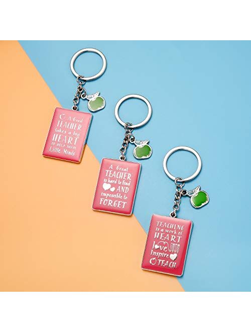 Teacher Gifts Keychains - 3 Pack Teacher Appreciation Gifts Keychains with 3 Giftboxs - Teacher Gifts from Student for Women Men Idea for Kids' Teachers / Preschool - Tea