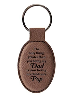 ThisWear The Only Thing Greater Than Mom Dad Uncle Grandma Grandpa Leatherette Oval Keychain Key Tag