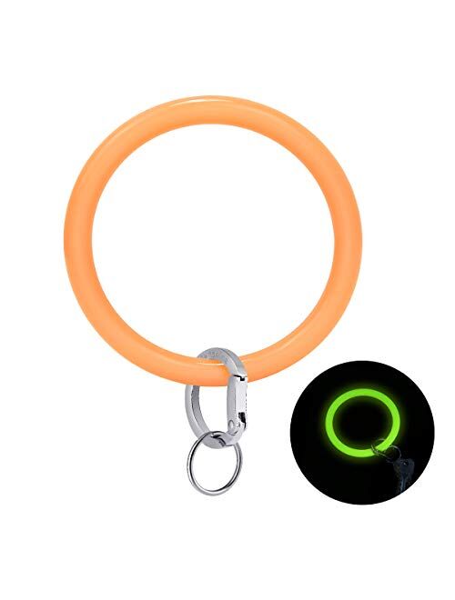 Townshine Bangle Key Ring Wrist Keychain Bracelet Round Silicone Keyring Holder For Women Girls