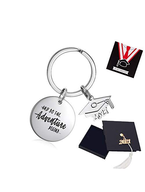 Ldurian Graduation Gifts 2021, Grad Keychain for Her, Keyring for Him School