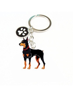 Cute Metal Small Dog Puppy Keychain Keyring Keyfob Car Bag Charm Dog Tag Chains for Birthday