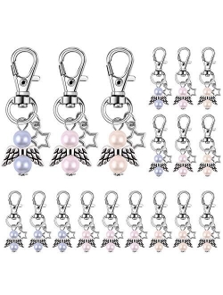 Minterest 51PCS Baby Shower Gifts, Antique Mini Angle with Star Pendant Key Chain for Guest Rustic Wedding Decorations Favors Souvenir Keychain Gift Set