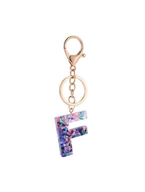 Letter A Keychain Accessories Cute Crystals Keyring Initial Key Ring for Women