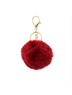 Real Sic Pom Pom Keychain - Faux Fur For Girls Women Backpack Purse Gift