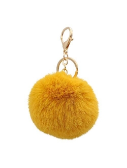 Real Sic Pom Pom Keychain - Faux Fur For Girls Women Backpack Purse Gift