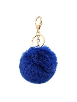 Real Sic Pom Pom Keychain - Faux Fur For Girls Women Backpack Purse Gift