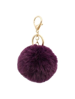 Real Sic Pom Pom Keychain - Faux Fur For Girls Women Backpack Purse Gift