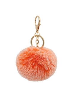 Real Sic Pom Pom Keychain - Faux Fur For Girls Women Backpack Purse Gift