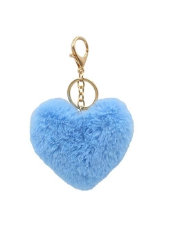 Real Sic Pom Pom Keychain - Faux Fur For Girls Women Backpack Purse Gift