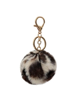 Real Sic Pom Pom Keychain - Faux Fur For Girls Women Backpack Purse Gift