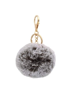 Real Sic Pom Pom Keychain - Faux Fur For Girls Women Backpack Purse Gift