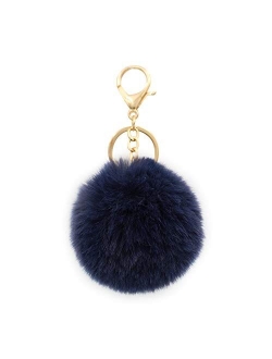 Real Sic Pom Pom Keychain - Faux Fur For Girls Women Backpack Purse Gift