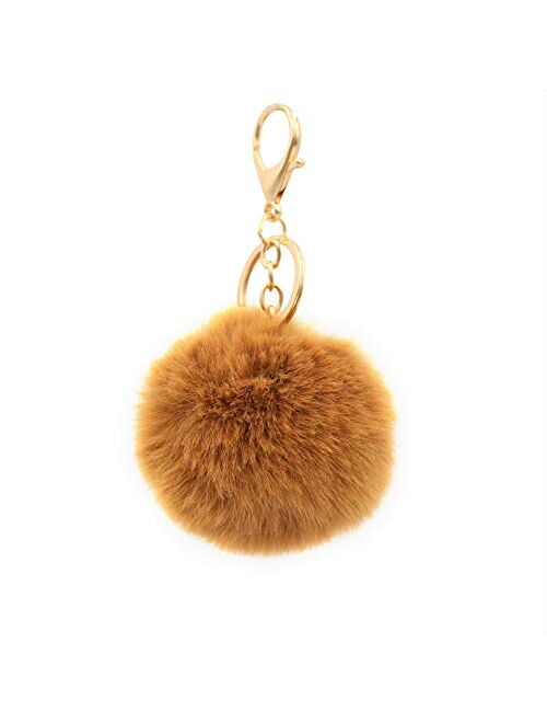 Real Sic Pom Pom Keychain - Faux Fur For Girls Women Backpack Purse Gift