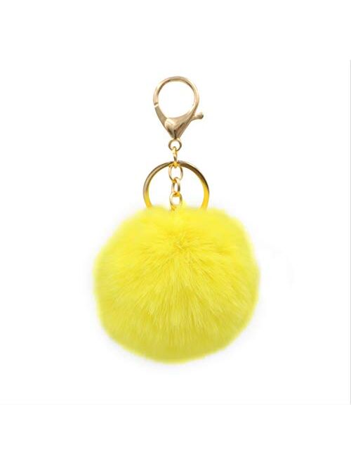 Real Sic Pom Pom Keychain - Faux Fur For Girls Women Backpack Purse Gift