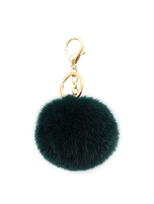 Real Sic Pom Pom Keychain - Faux Fur For Girls Women Backpack Purse Gift