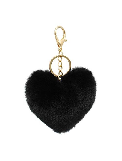 Real Sic Pom Pom Keychain - Faux Fur For Girls Women Backpack Purse Gift