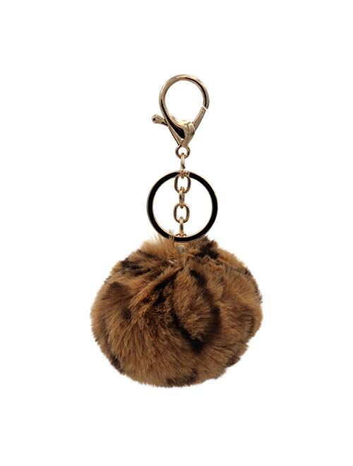 Real Sic Pom Pom Keychain - Faux Fur For Girls Women Backpack Purse Gift