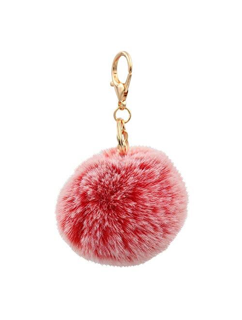 Real Sic Pom Pom Keychain - Faux Fur For Girls Women Backpack Purse Gift